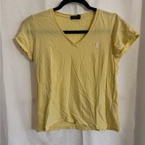 Polo Ralph Lauren V-Neck Yellow Tee - M